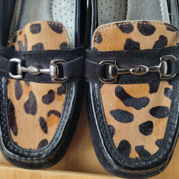 Anne Klein Zerega Black/Brown Leopard Loafers -  Size 9M - Picture 8 of 11